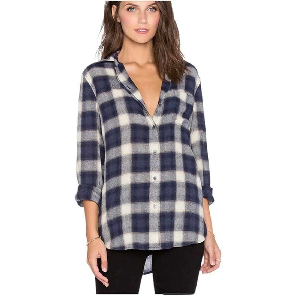 Theory Plaid Button Up